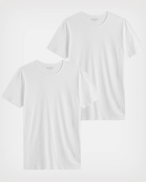 Allsaints Figure Crew 2 Packs Men's T Shirts White | FUCBTH436