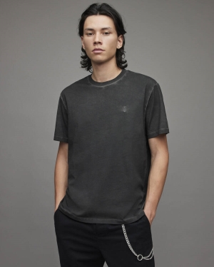 Allsaints Fulton Crew Men's T Shirts Black | MIYLHF147