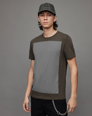 Allsaints Lobke Crew Men's T Shirts Brown | EJGVUZ614