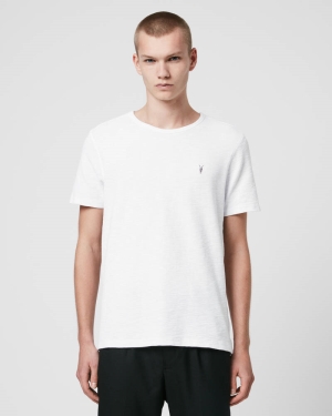 Allsaints Muse Short Sleeve Crew Men's T Shirts White | HZSWRO689