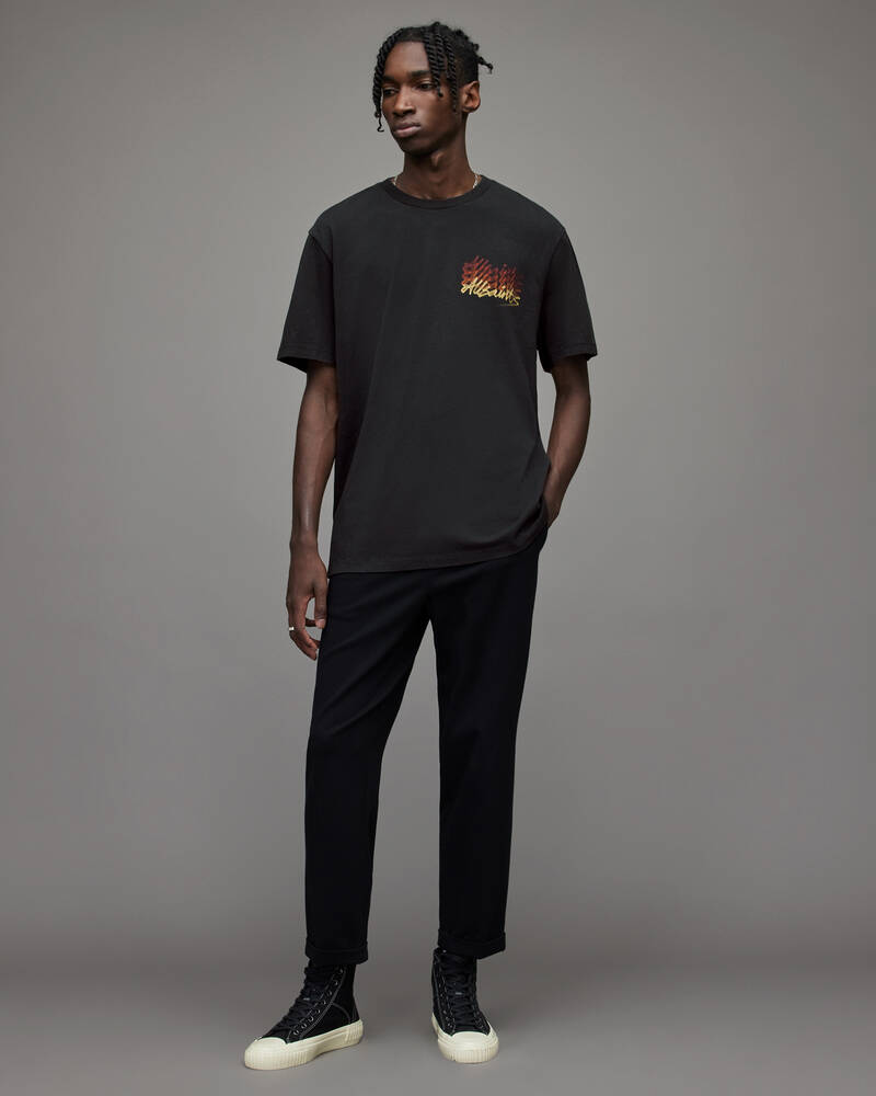 Allsaints Cursive Crew Men's T Shirts Black | APNBDW350